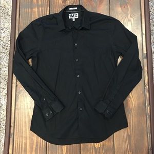 Express 1MX Fitted Black Dress Shirt